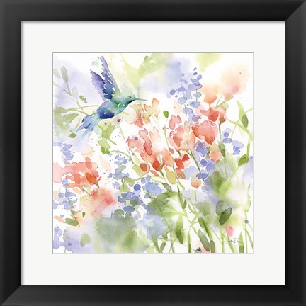 Framed Hummingbird Meadow Print