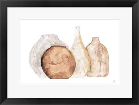 Framed Neutral Vases IV Print