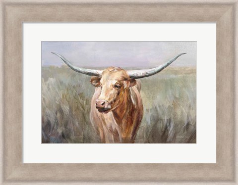 Framed Big Sky Longhorn Print