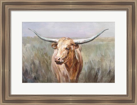 Framed Big Sky Longhorn Print