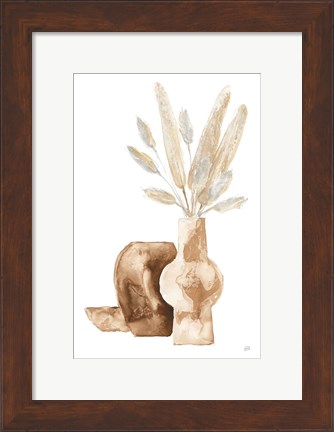 Framed Vase Gray Bunny Tail Print