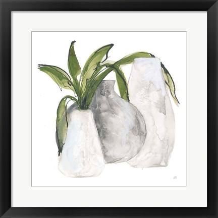 Framed Three Vases II Print