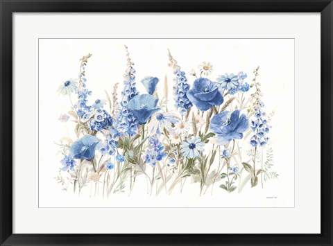 Framed Wildflowers in Bloom I Blue Print