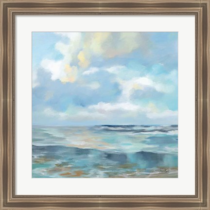 Framed Summer Clouds Light Sq Print