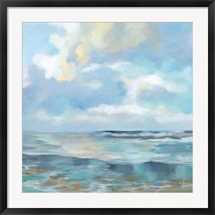 Framed Summer Clouds Light Sq Print