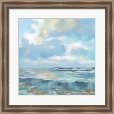 Framed Summer Clouds Light Sq Print