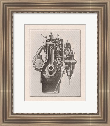 Framed French Engine I Print