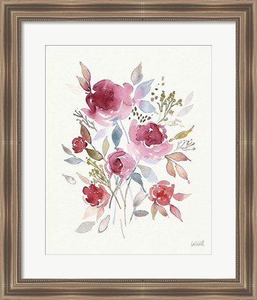 Framed Soft Bouquet III Print