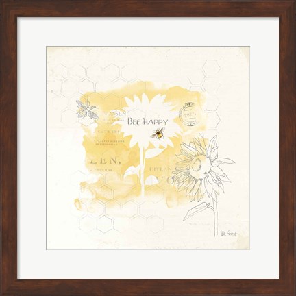 Framed Bee and Bee VIII Honeycomb Print