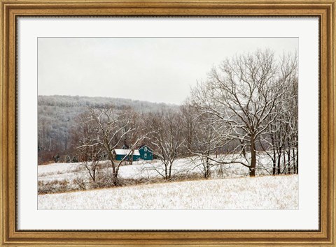 Framed Teal Farmhouse Print