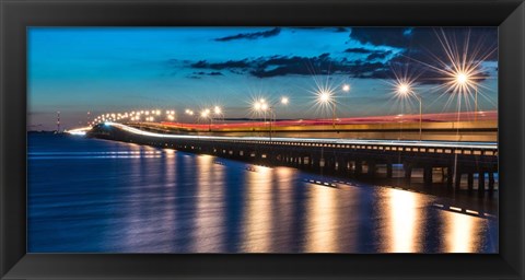 Framed Night Bridge Print