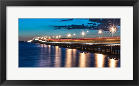 Framed Night Bridge Print