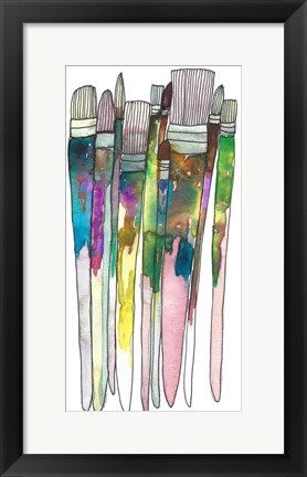 Framed Paint Brushes Print