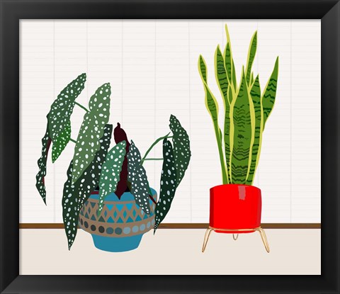 Framed Potted Plant Friends I Print