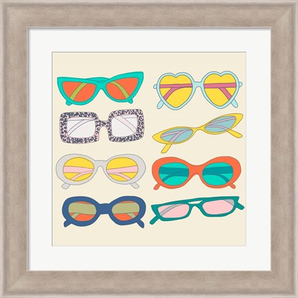 Framed Retro Sunglasses Print