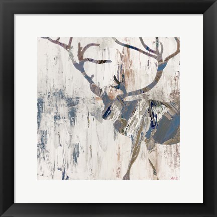 Framed Neutral Rhizome Deer Print