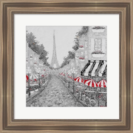 Framed Splash Of Red In Paris I Print