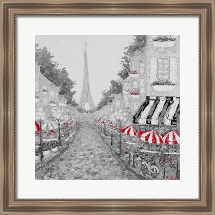 Framed Splash Of Red In Paris I Print