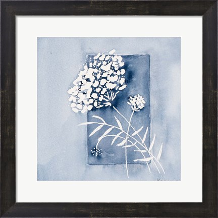 Framed Blue And White Floral Framed Print