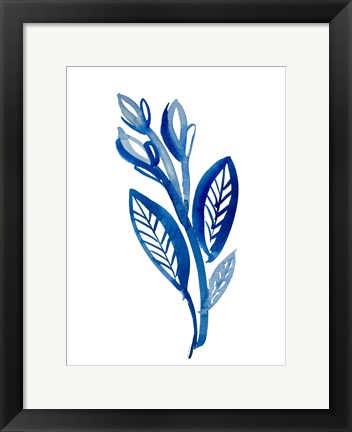 Framed Blue Floral II Print