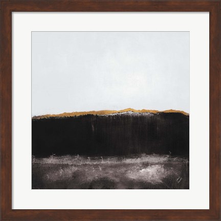 Framed Noir Clouds of Neptune with Gold Print