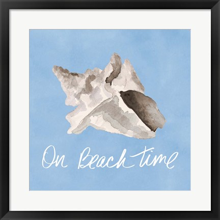 Framed On Beach Time Shell Print