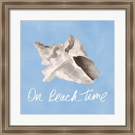 Framed On Beach Time Shell Print