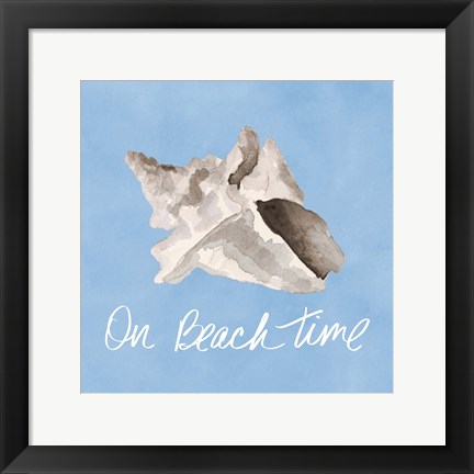 Framed On Beach Time Shell Print