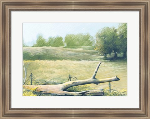 Framed Sunrise In The Field Print