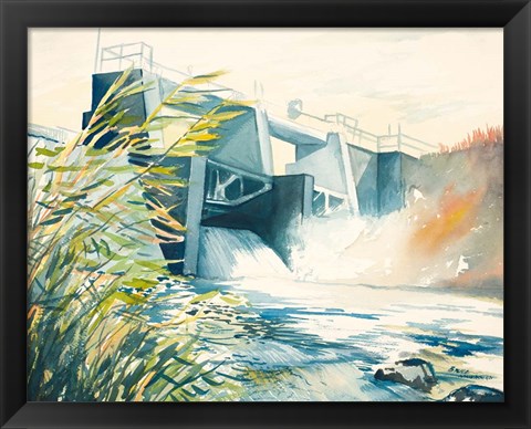 Framed Industrial Dam Print