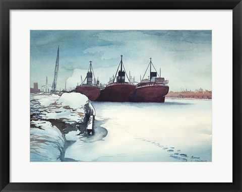 Framed Frozen Dock Print