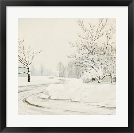 Framed Snowy Road Print