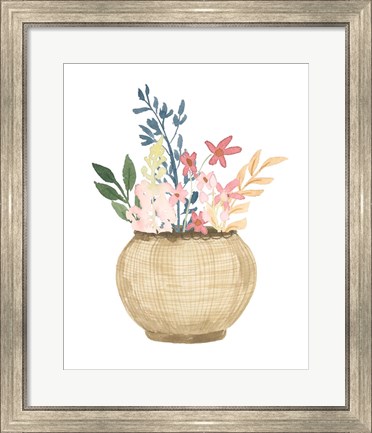 Framed Basket Of Wild Flowers Print