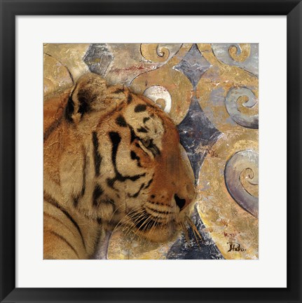 Framed Golden Safari II (Tiger) Print