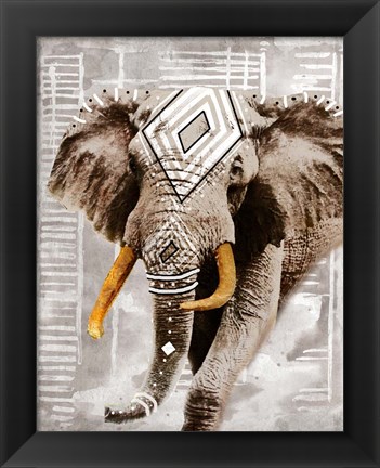 Framed Modern Boho Elephant Print