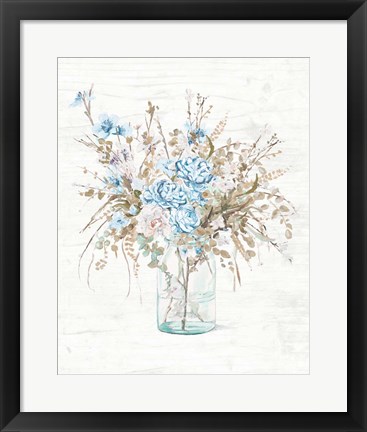 Framed Flowers In Glass Vase Print