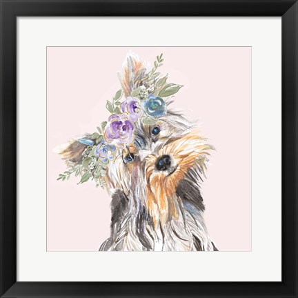 Framed Flower Crown Pet II Print