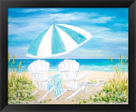 Framed Beach Umbrella Print