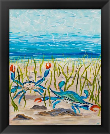 Framed Blue Crabs Print