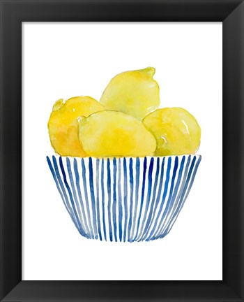 Framed Bowl of Lemons II Print