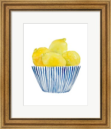 Framed Bowl of Lemons II Print