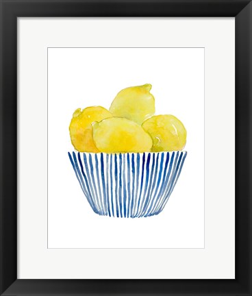 Framed Bowl of Lemons II Print