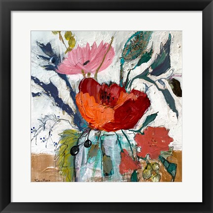 Framed Pretty Jar Of Flowers Print