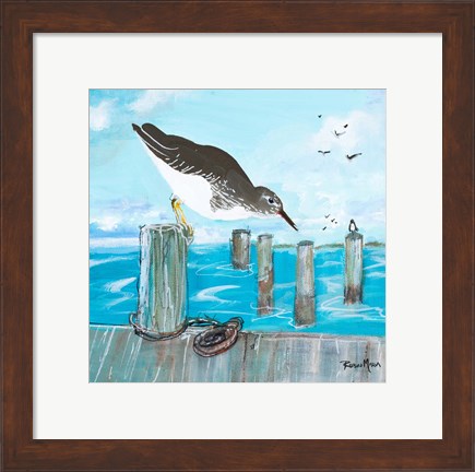 Framed Sandpiper Pier Print