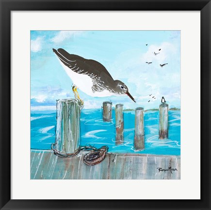 Framed Sandpiper Pier Print