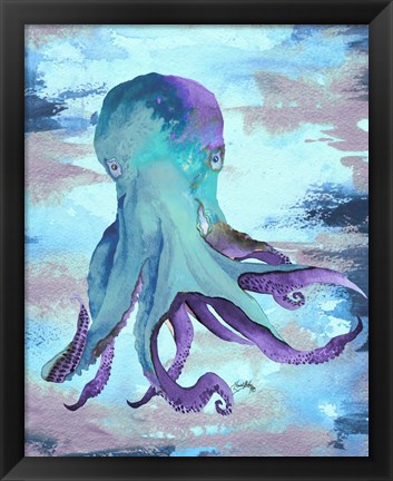 Framed Octopus Blue Print