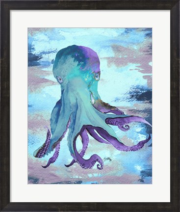 Framed Octopus Blue Print