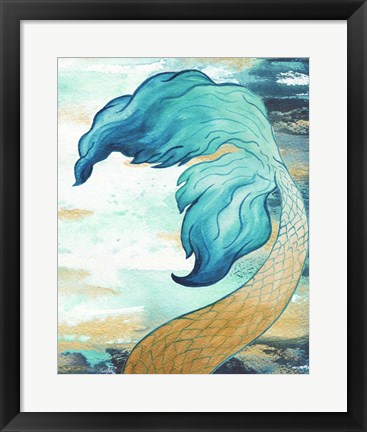 Framed Mermaid Fin Splash Print