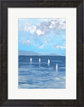 Framed Boats and Waves I Print