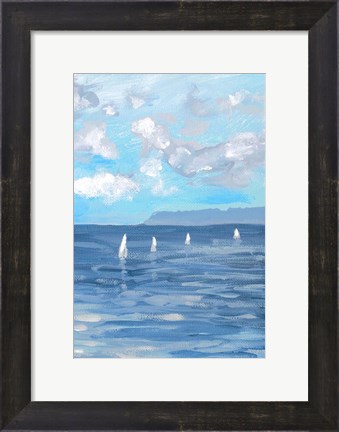 Framed Boats and Waves II Print